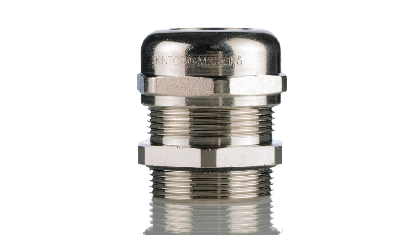 Dławnica kablowa gwint M32 mosiężna min. średnica kabla 11mm max. średnica kabla 21mm +100°C IP68