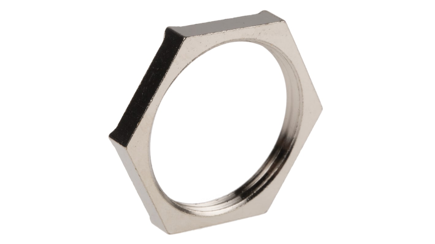 Lapp Silver Nickel Plated Brass Cable Gland Locknut, PG21 Thread