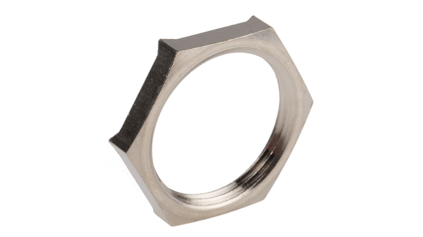 Lapp Silver Nickel Plated Brass Cable Gland Locknut, PG16 Thread