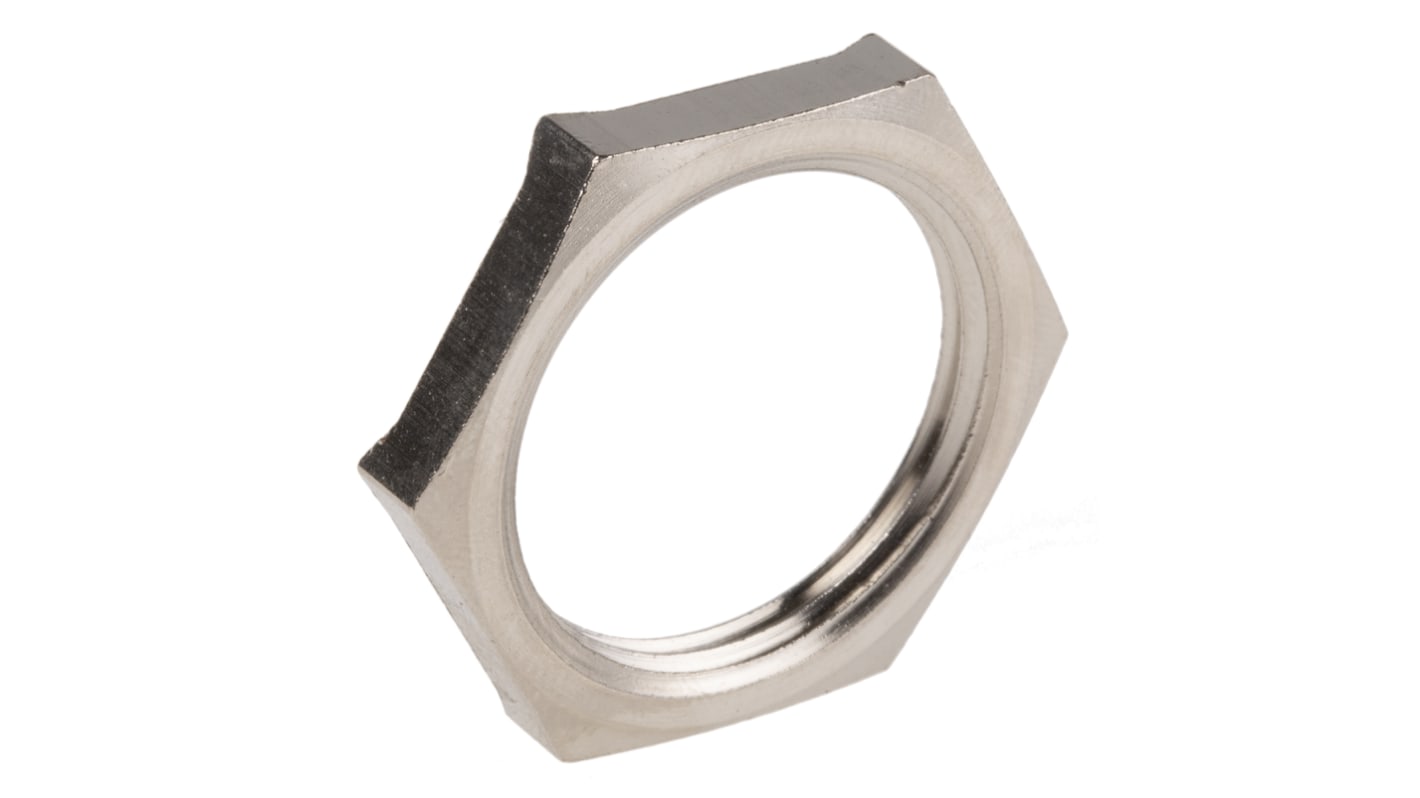 Lapp Silver Nickel Plated Brass Cable Gland Locknut, M25 Thread