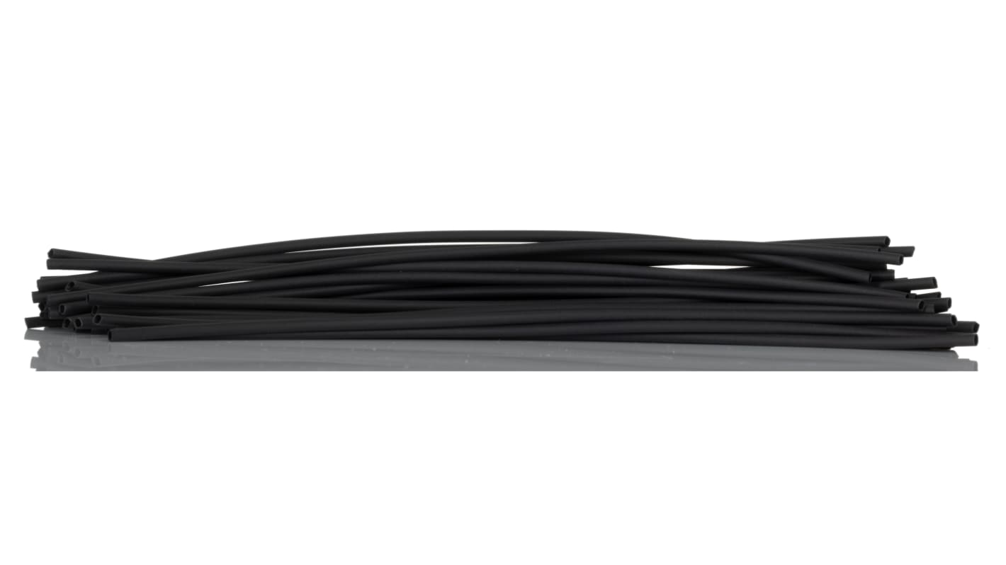 Alpha Wire Heat Shrink Tubing, Black 1.1mm Sleeve Dia. x 152mm Length 2:1 Ratio, FIT-221 Series