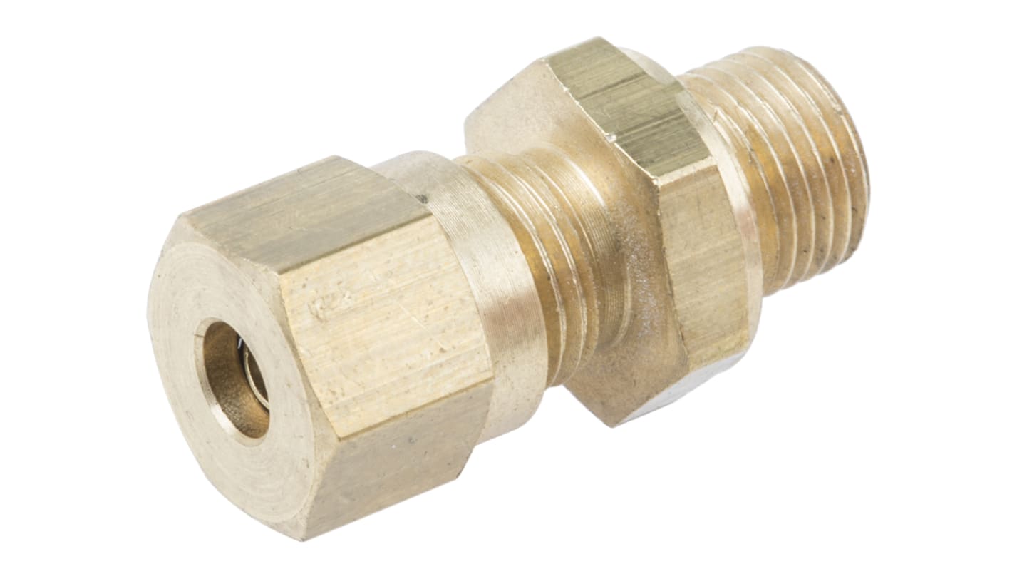 RS PRO In-Line Thermocouple Compression Fitting for Use with Thermocouple, 1/8 BSPP, 4.5mm Probe, RoHS Compliant