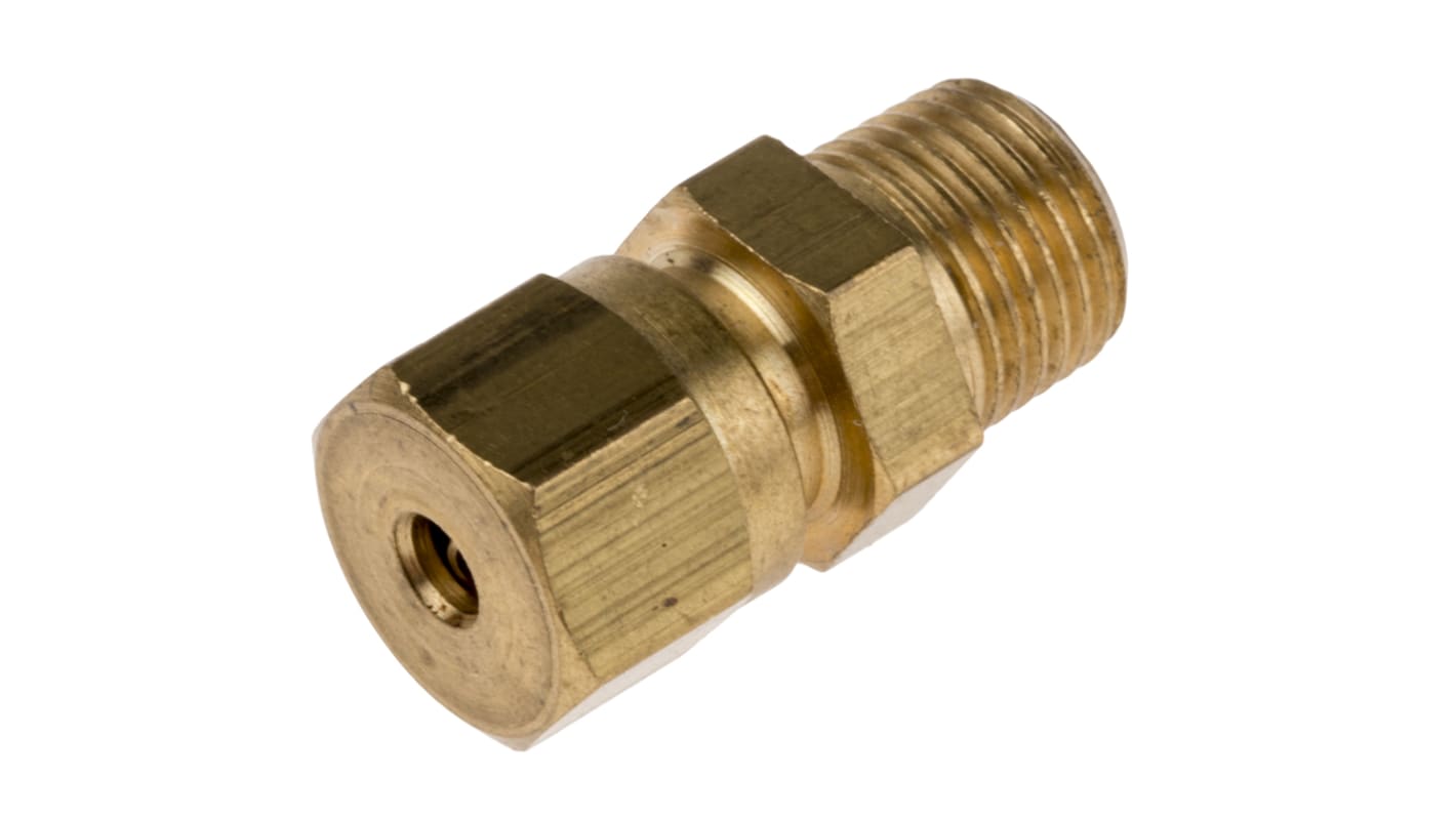 RS PRO, 1/8 BSPT Thermocouple Compression Fitting for Use with Thermocouple, 1/8in Probe, RoHS Compliant Standard