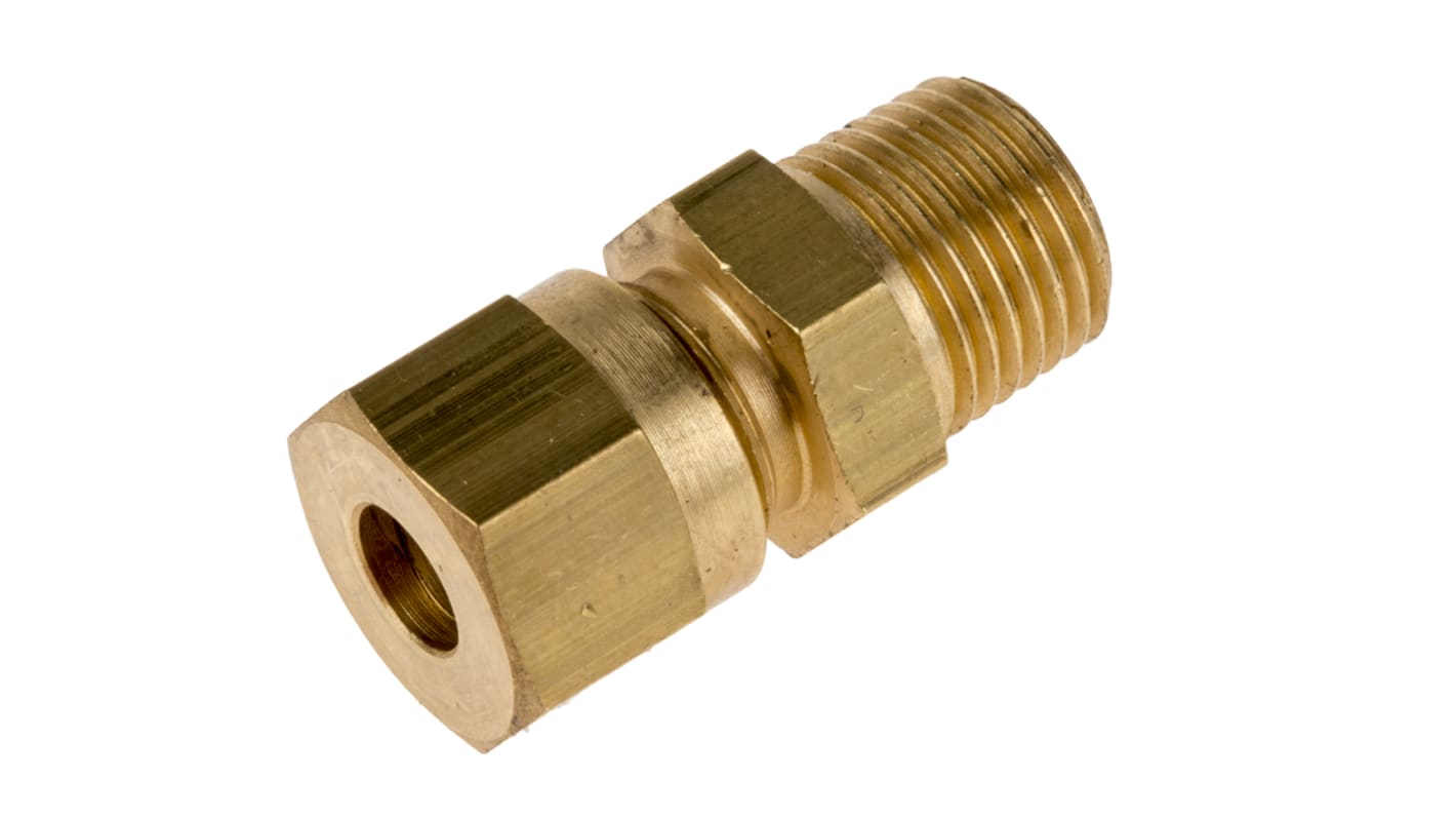 RS PRO In-Line Thermocouple Compression Fitting for Use with Thermocouple, 1/8 BSPT, 3/16in Probe, RoHS Compliant