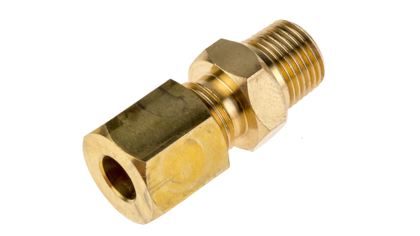 RS PRO, 1/8 BSPT Compression Fitting for Use with Thermocouple or PRT Probe, 6mm Probe, RoHS Compliant Standard