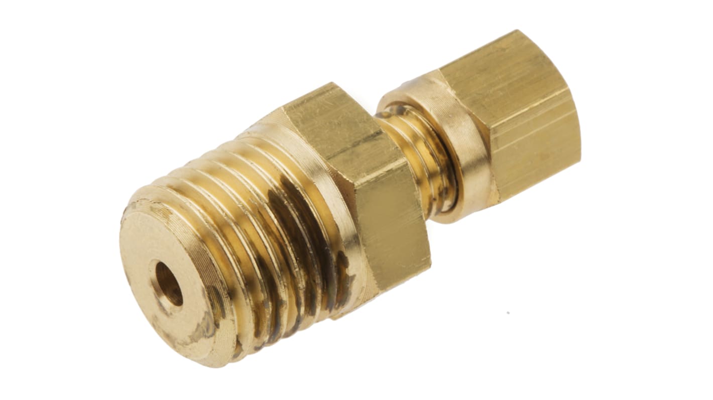 RS PRO In-Line Thermocouple Compression Fitting for Use with Thermocouple, 1/4 BSPT, 3mm Probe, RoHS Compliant Standard