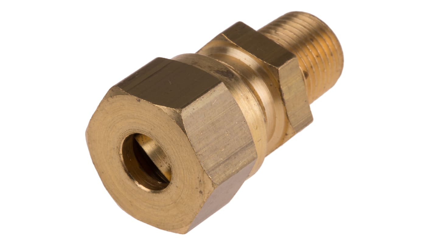 RS PRO, 1/8 BSPT Thermocouple Compression Fitting for Use with Thermocouple, 1/4in Probe, RoHS Compliant Standard