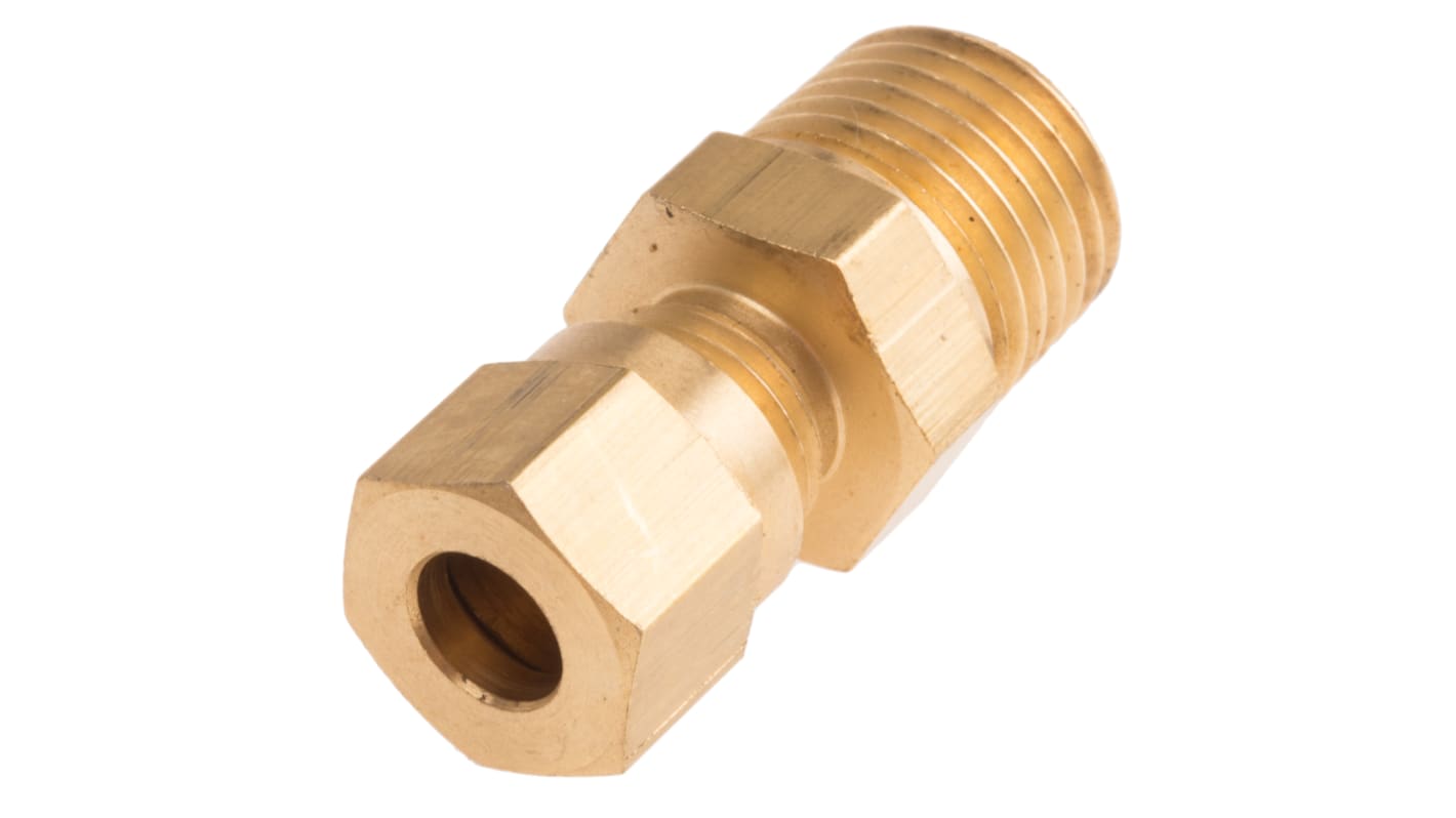 RS PRO In-Line Thermocouple Compression Fitting for Use with Thermocouple, 1/4 BSPT, 6mm Probe, RoHS Compliant Standard