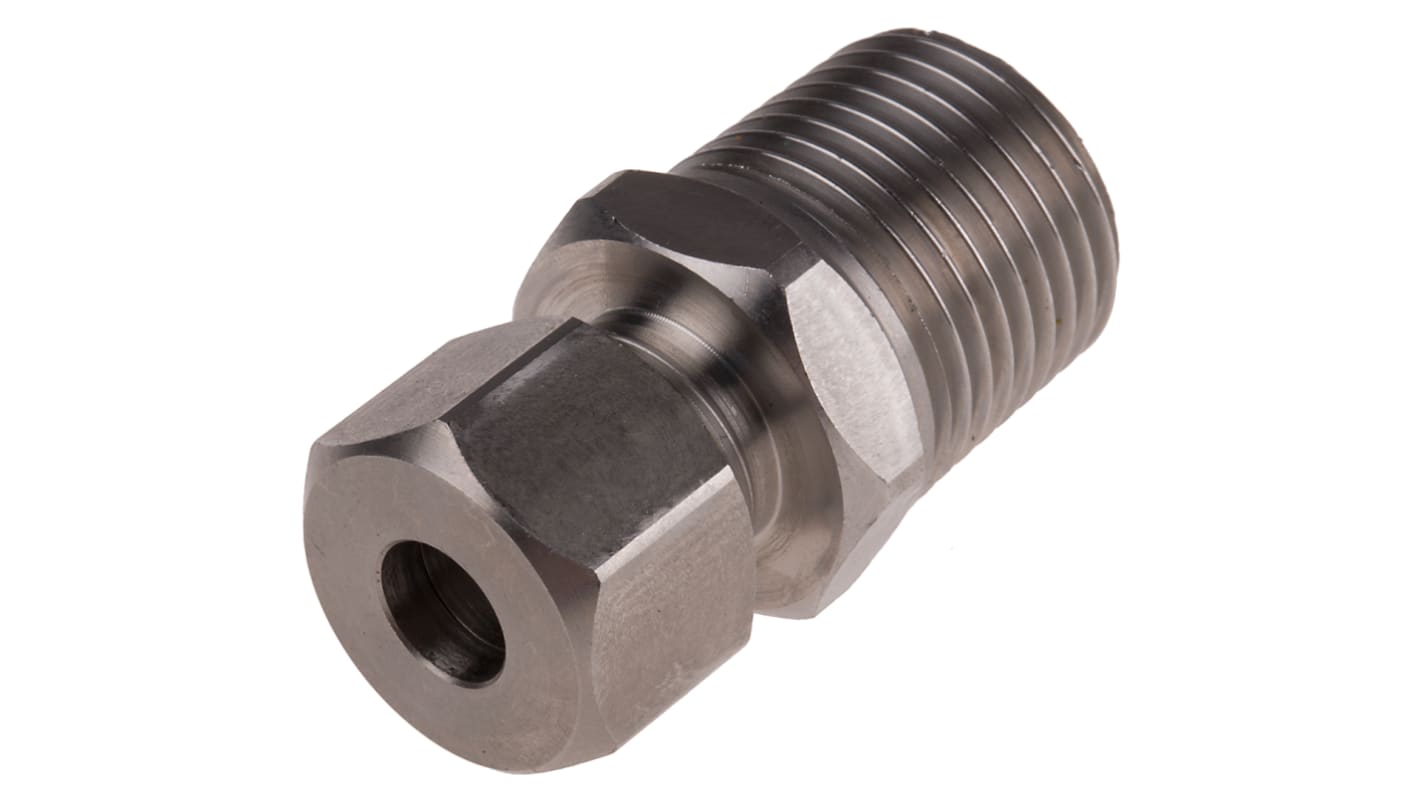 RS PRO In-Line Thermocouple Compression Fitting for Use with Thermocouple, 1/2 BSPT, 8mm Probe, RoHS Compliant Standard