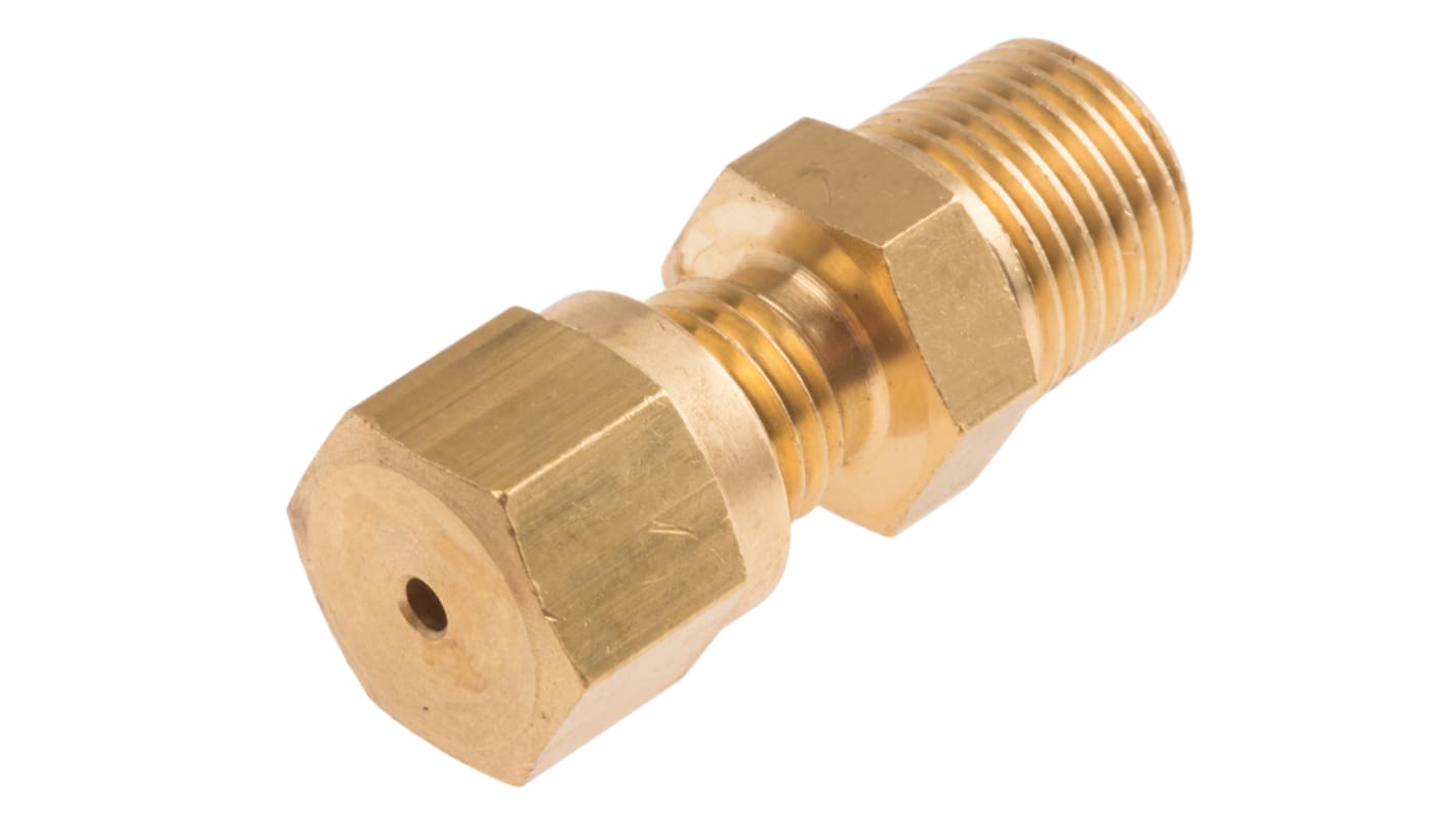 RS PRO, 1/8 NPT Compression Fitting for Use with Thermocouple or PRT Probe, 1.5mm Probe, RoHS Compliant Standard
