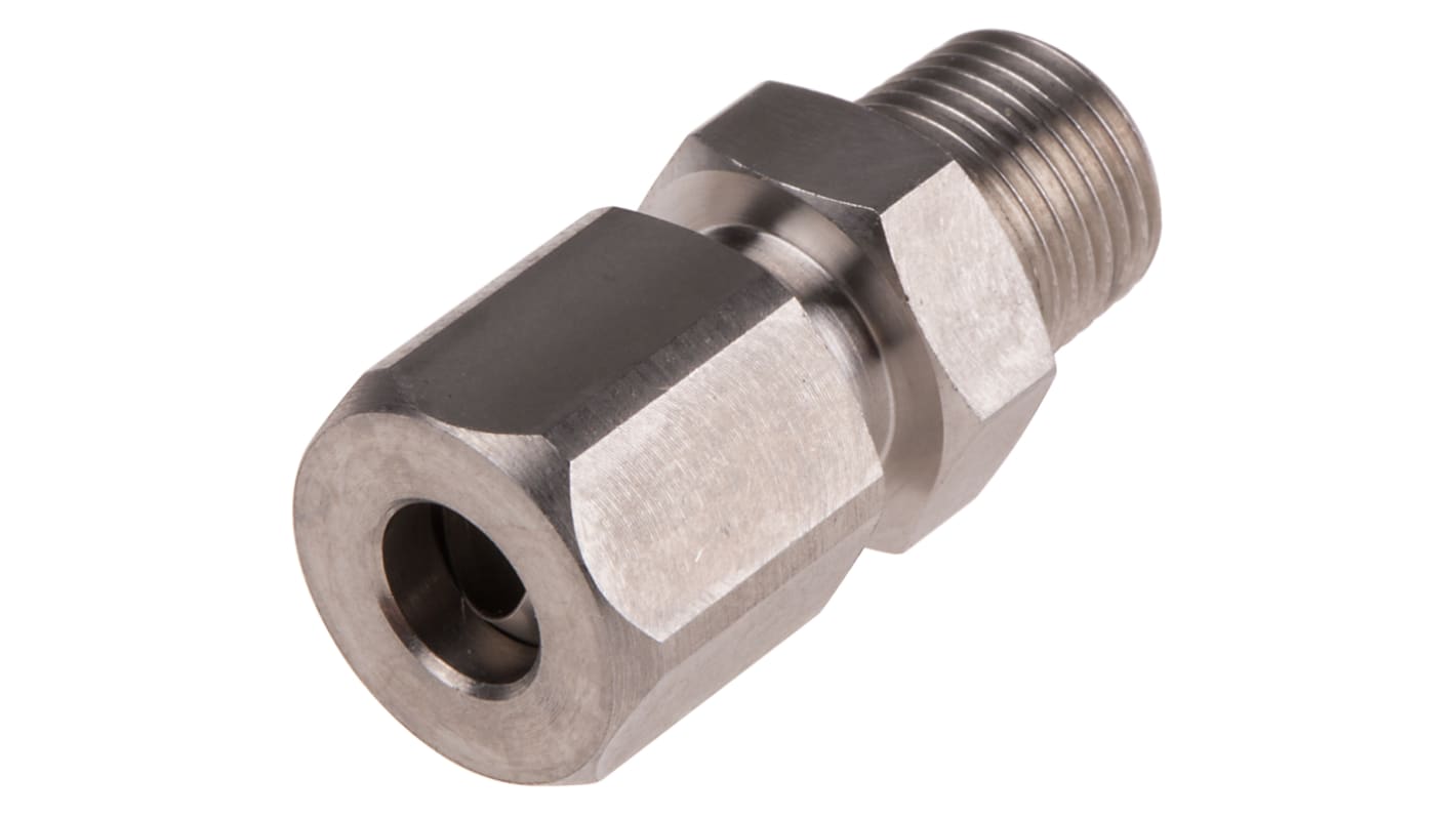 RS PRO In-Line Thermocouple Compression Fitting for Use with Thermocouple, 1/8 BSPT, 6mm Probe, RoHS Compliant Standard