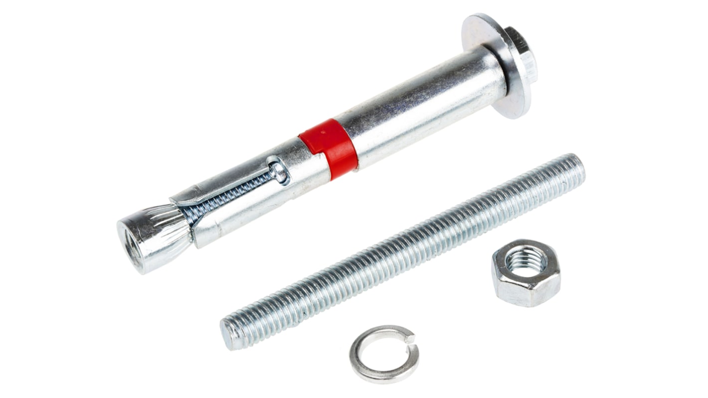 RS PRO Steel Concrete Bolt M8 x 80mm, 12mm Fixing Hole RS