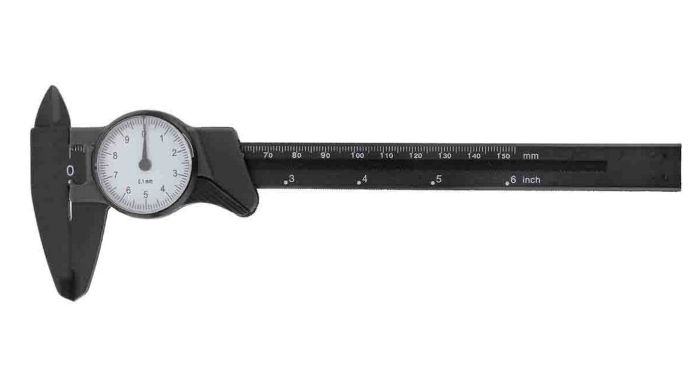 RS PRO 150mm, 6in Dial Caliper Caliper 0.1 mm Resolution, Imperial, Metric