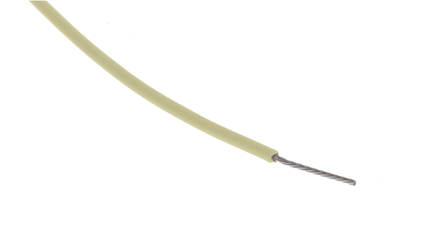 RS PRO Yellow 0.12 mm² Hook Up Wire, 26 AWG, 7/0.15 mm, 100m, PTFE Insulation