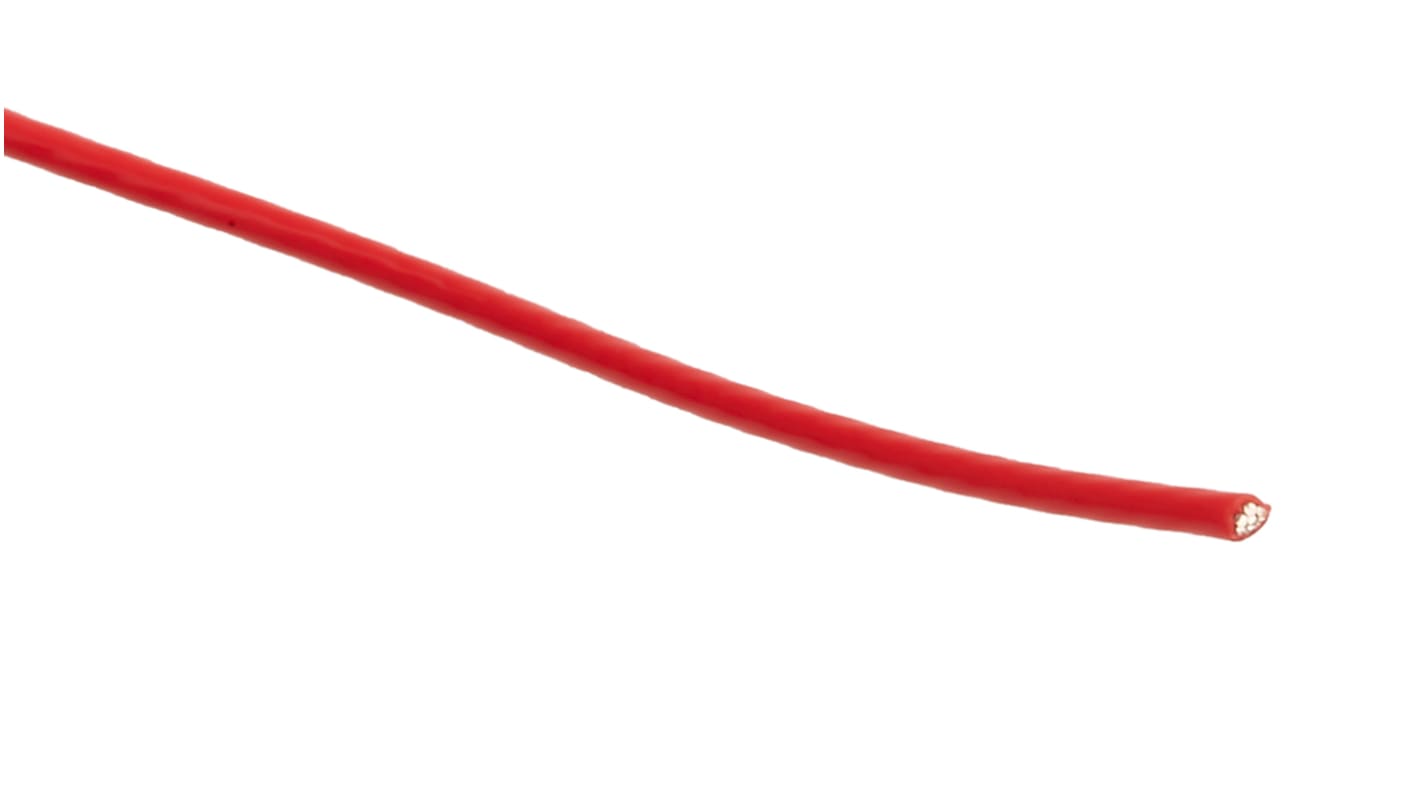 RS PRO Einzeladerleitung 0,22 mm², 24 AWG 100m Rot PTFE isoliert Ø 0.95mm 7/0,2 mm Litzen