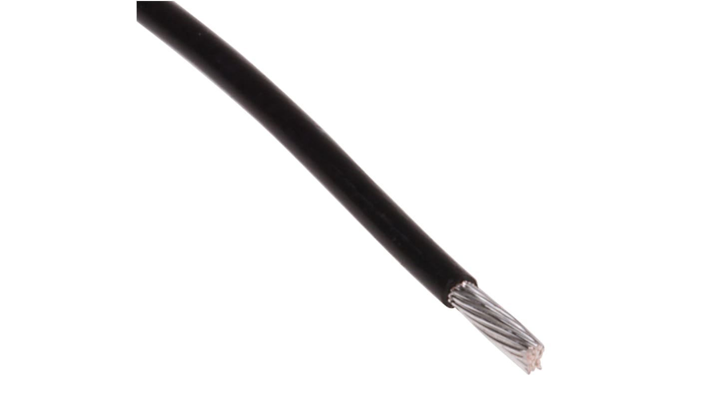 RS PRO Black 0.34 mm² Hook Up Wire, 22 AWG, 19/0.15 mm, 100m, PTFE Insulation