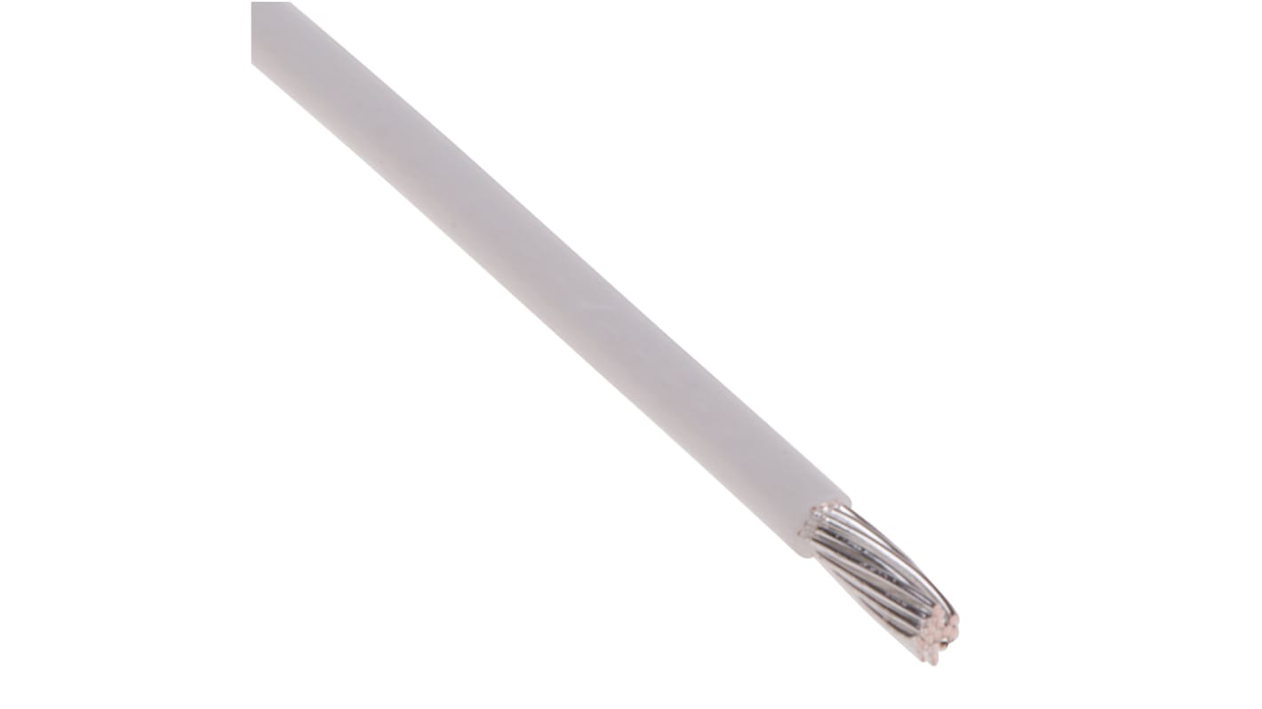 RS PRO White 0.6 mm² Hook Up Wire, 20 AWG, 19/0.2 mm, 100m, PTFE Insulation