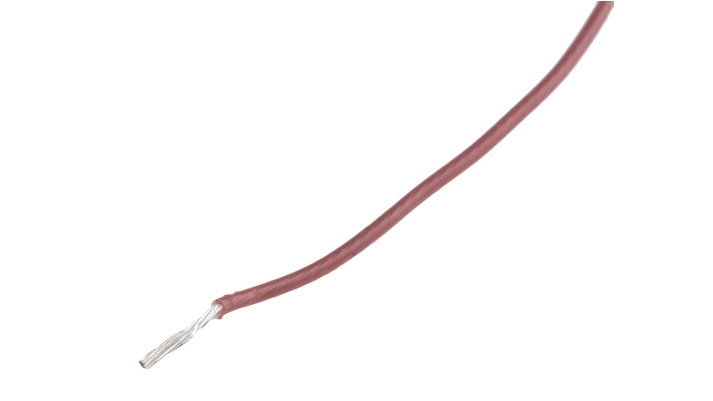 RS PRO Brown 0.6 mm² Hook Up Wire, 20 AWG, 19/0.2 mm, 100m, PTFE Insulation