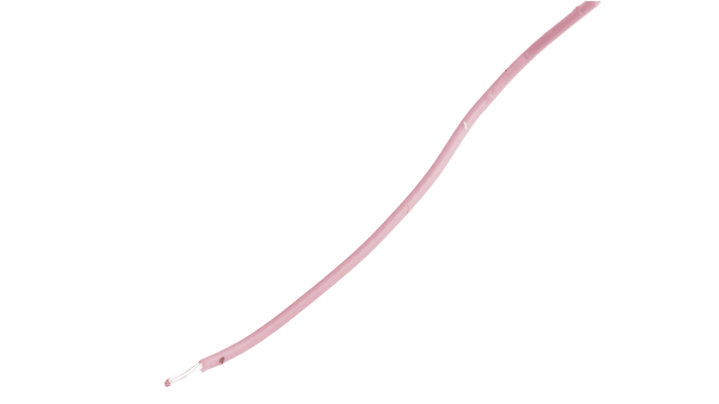 RS PRO 0,22 mm² Pink PTFE Monteringsledning, ledertråde: 7/0,2 mm, 600 V, 100m