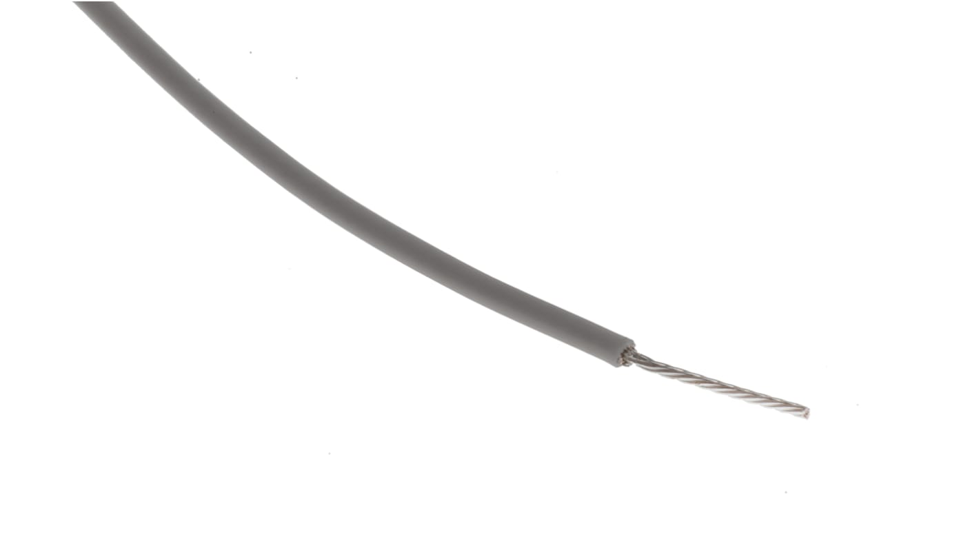 RS PRO Kapcsolóhuzal, keresztmetszet területe: 0,22 mm², részei: 7/0,2 mm, Szürke burkolat, 600 V, 100m, 24 AWG BS3G210