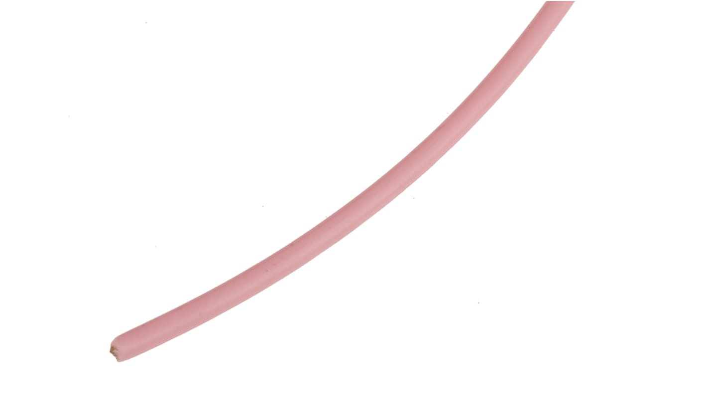 RS PRO 0,34 mm² Pink PTFE Monteringsledning, ledertråde: 19/0,15 mm, 600 V, 100m