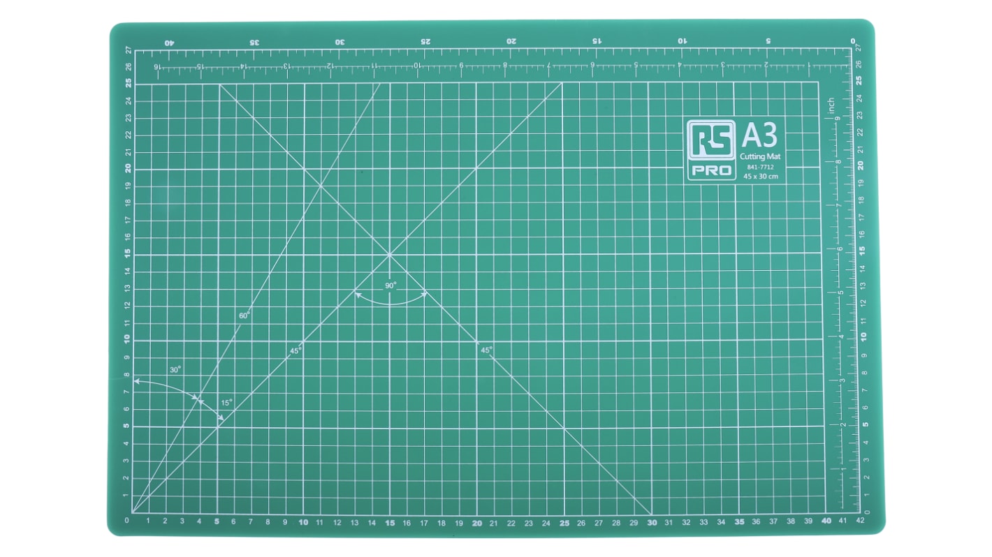 RS PRO 10mm Green Cutting Mat, L450mm x W300mm RS