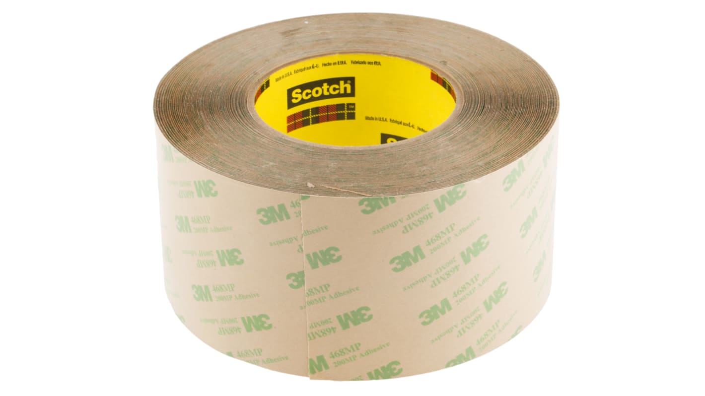 3M 468MP Clear Foam Tape, 76.2mm x 55m, 0.13mm Thick