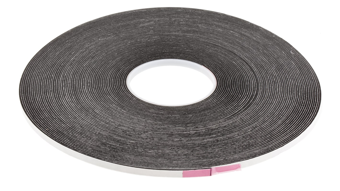 Cinta de espuma de una cara Espuma de vinilo 3M 4516 de color Negro, 6.3mm x 33m, grosor 1.6mm