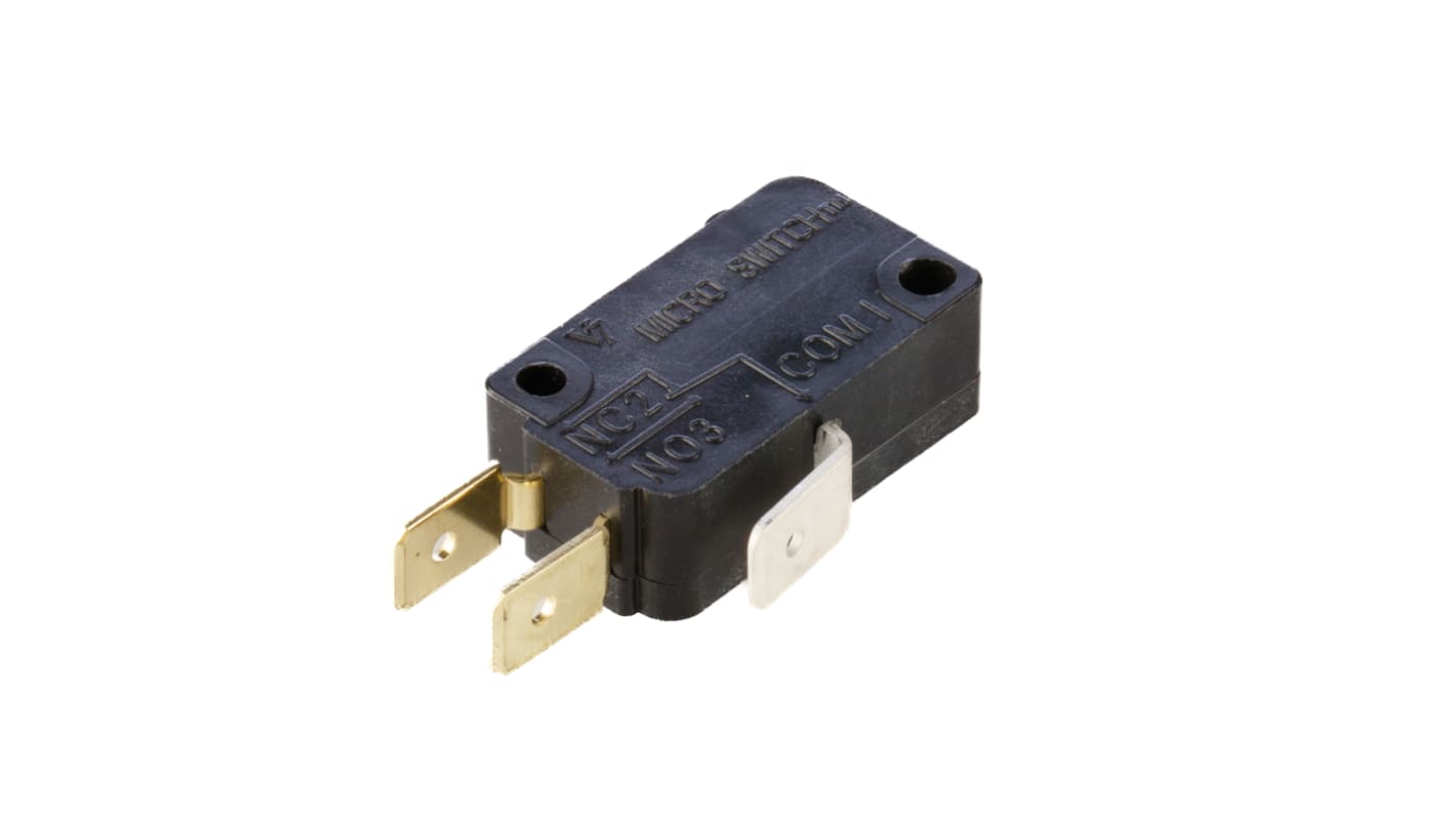 Honeywell Pin Plunger Micro Switch, Quick Connect Terminal, 15 A, SP-CO