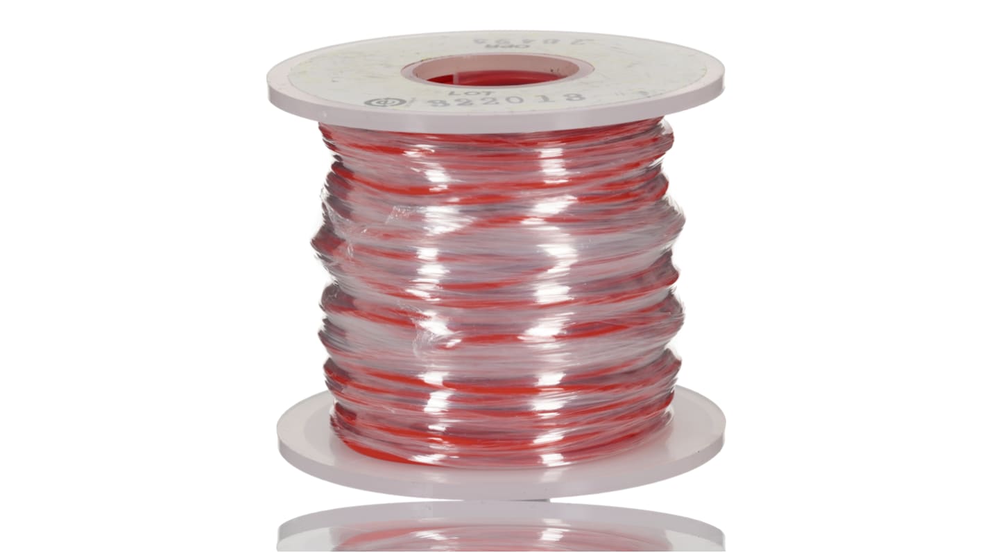 Alpha Wire 3053 Series Red 0.52 mm² Hook Up Wire, 20 AWG, 1/0.81 mm, 30m, PVC Insulation