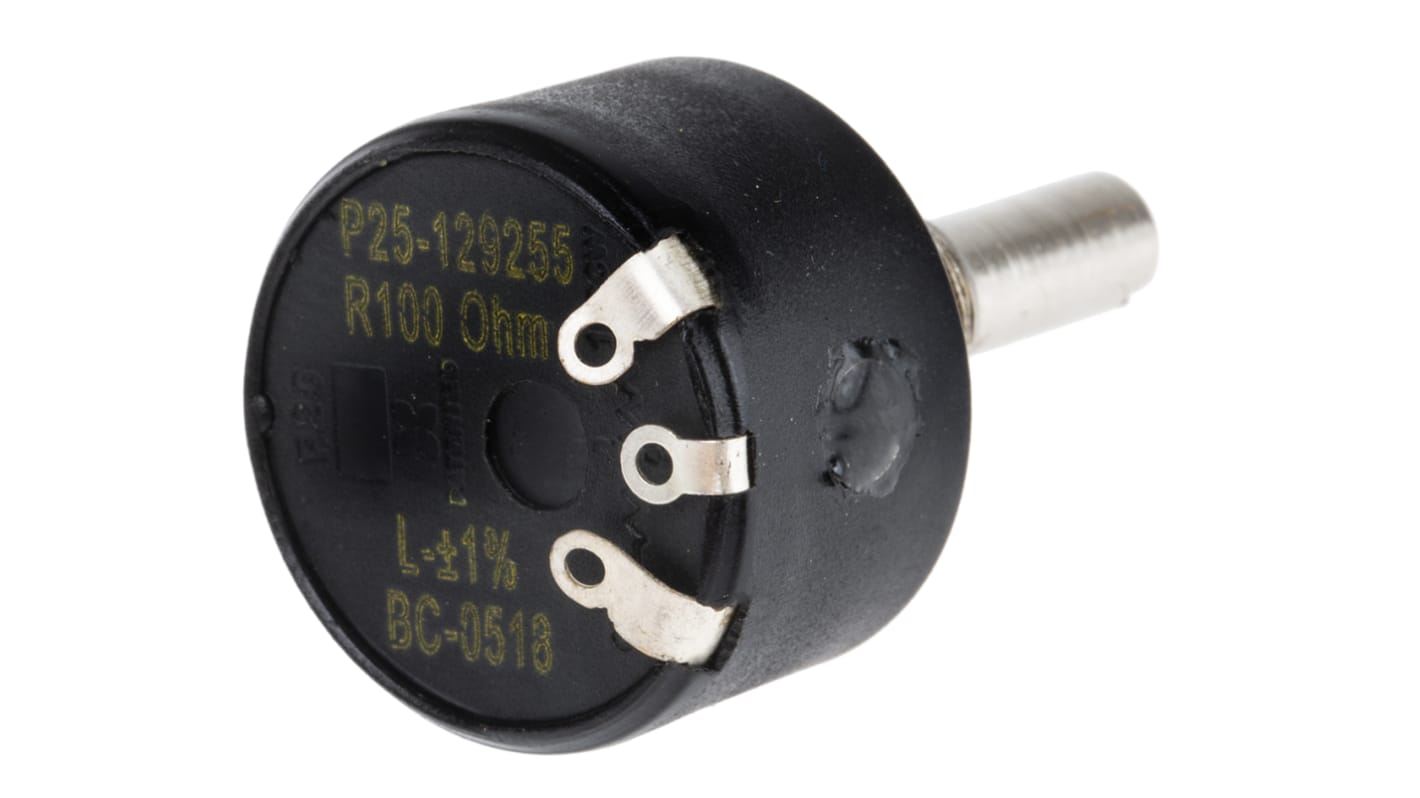 RS PRO 100Ω Rotary Potentiometer 1-Gang Panel Mount