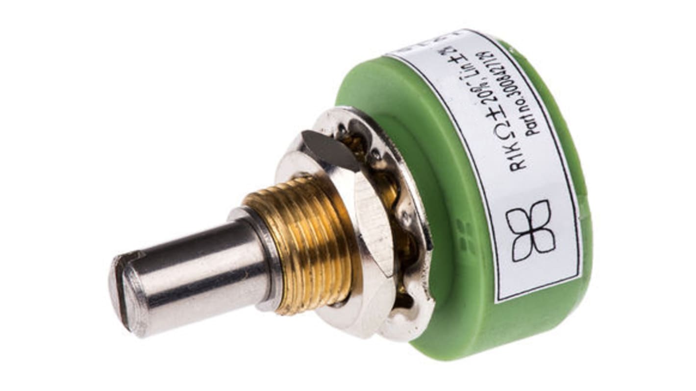 RS PRO 1kΩ Rotary Potentiometer 1Gang Panel Mount RS