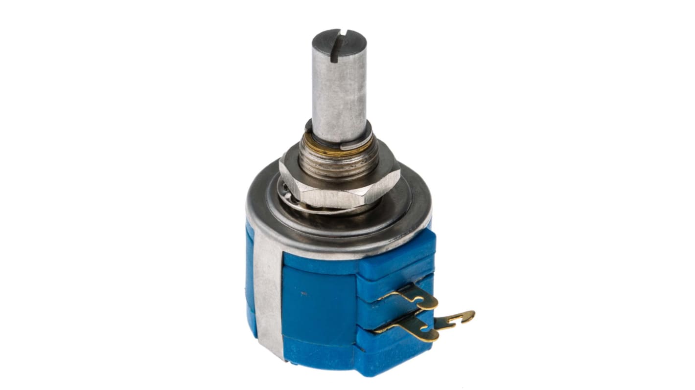 RS PRO, Tafelmontage 10-Gang  Dreh Potentiometer 1kΩ ±10% / 2W , Schaft-Ø 6,35 mm