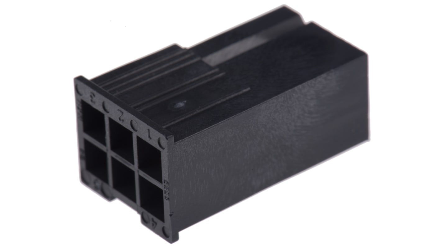 Molex, Mini-Fit Jr Male Connector Housing, 4.2mm Pitch, 6 Way, 2 Row