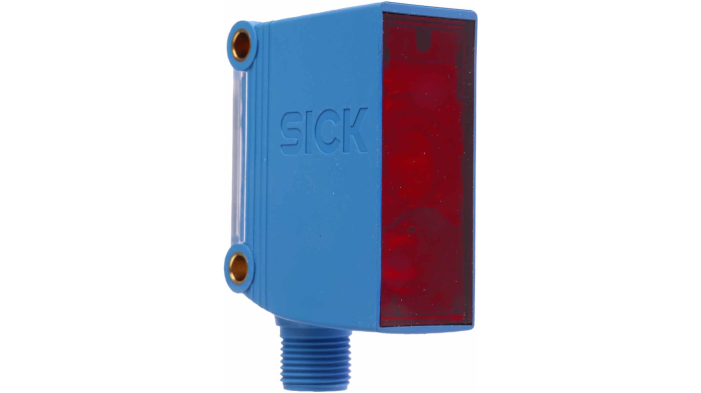 Fotocélula rectangular Sick, Sistema Reflex, alcance 80 mm → 15 m., salida PNP, Conector Cableado M12, IP67