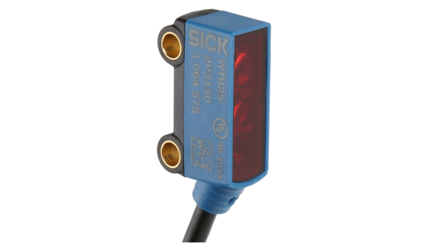 Sick W2S-2 Kubisch Optischer Sensor, Hintergrundunterdrückung, Bereich 1 mm → 36 mm, PNP Ausgang, Anschlusskabel