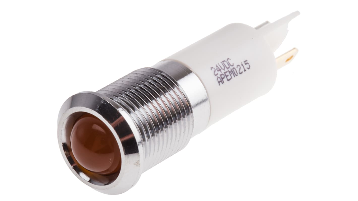 Voyant LED lumineux  Orange RS PRO, dia. 14mm, 21.6 → 26.4V c.c., IP67