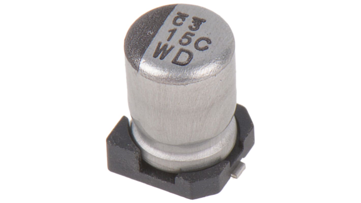 Nichicon WD, SMD Aluminium-Elektrolyt Kondensator 15μF ±20% / 16V dc, Ø 4mm x 5.8mm, bis 105°C