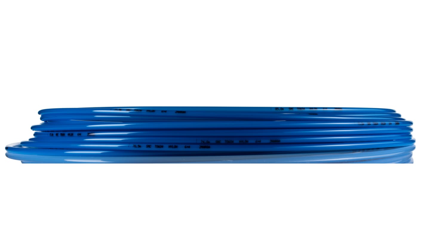 SMC T Druckluftrohr Nylon 12 Blau, Innen-Ø 4mm / Außen 6mm x 20m bis 30 bar