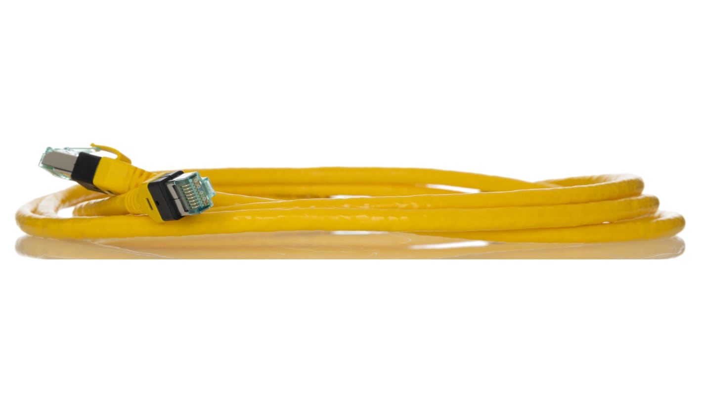 HARTING Cat6 Male RJ45 to Male RJ45 Ethernet Cable, SF/UTP, Yellow PUR Sheath, 2m