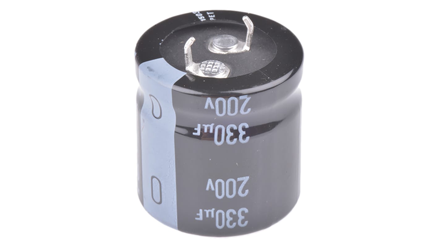 Nichicon 330μF Aluminium Electrolytic Capacitor 200V dc, Snap-In - LGU2D331MELA