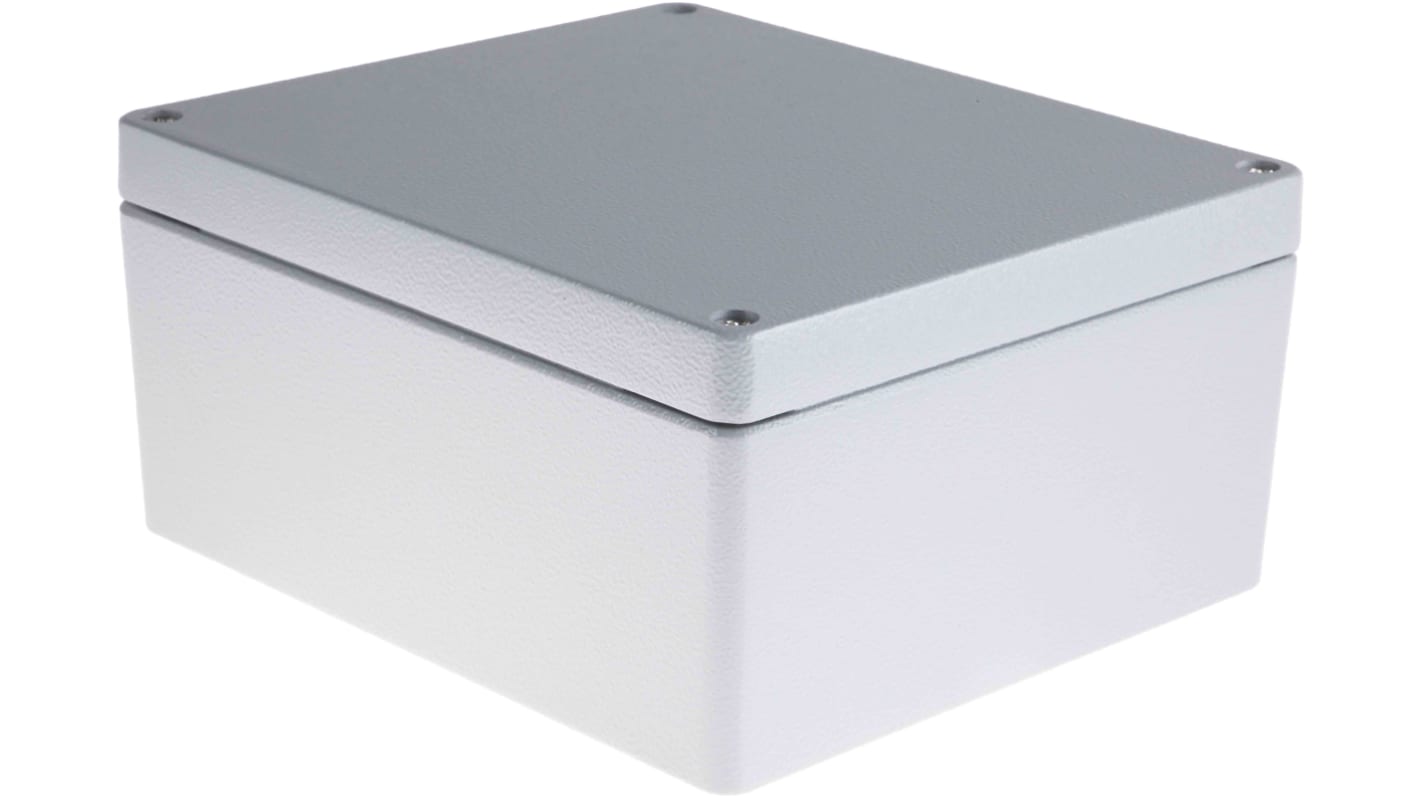 RS PRO Grey Die Cast Aluminium Enclosure, IP66, Grey Lid, 230 x 200 x 110mm