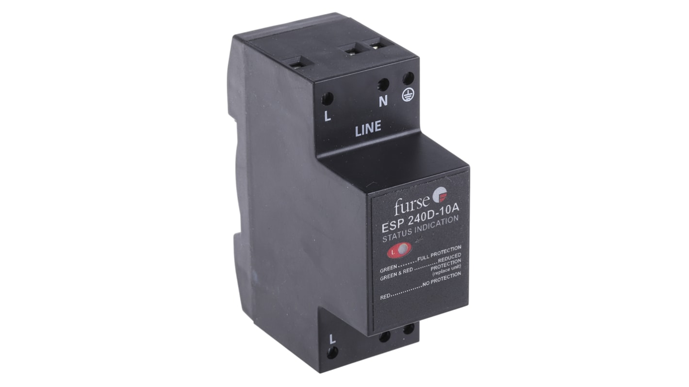 WJ Furse, D Lightning / Surge Arrester 280 V Maximum Voltage Rating 0.01kA Maximum Surge Current Mains Protector