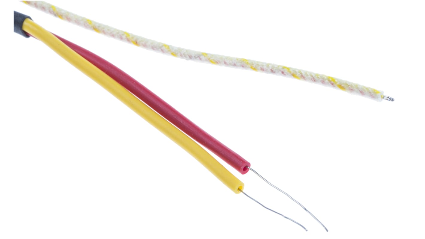 RS PRO Type K Thermocouple 5m Length, 1/0.3mm Diameter → +250°C