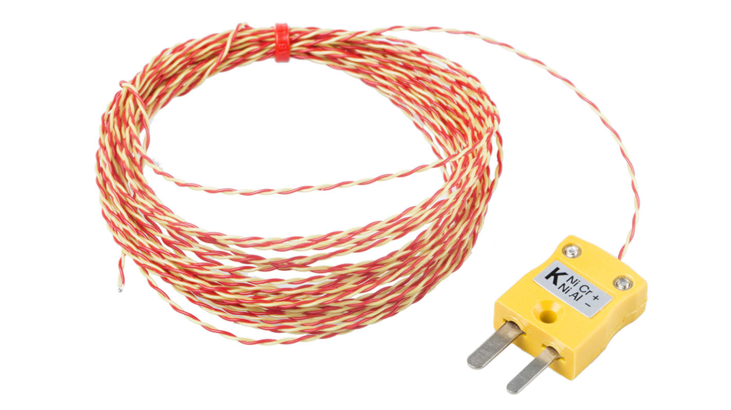 RS PRO Type K Exposed Junction Thermocouple 5m Length, 1/0.2mm Diameter → +250°C