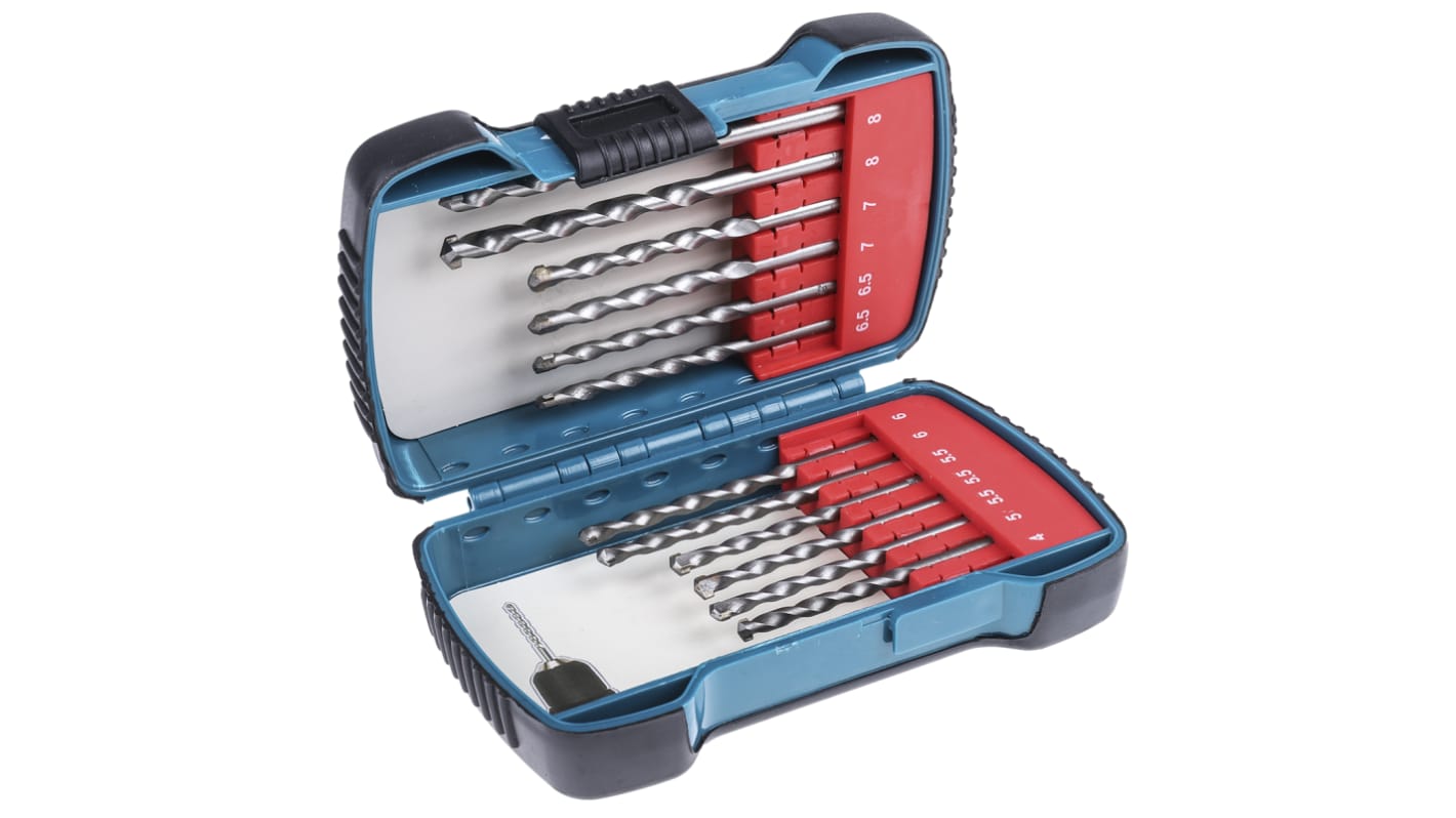 Makita 13-Piece Twist Drill Bit Set for Masonry, 8mm Max, 4mm Min, Tungsten Carbide Tipped Bits