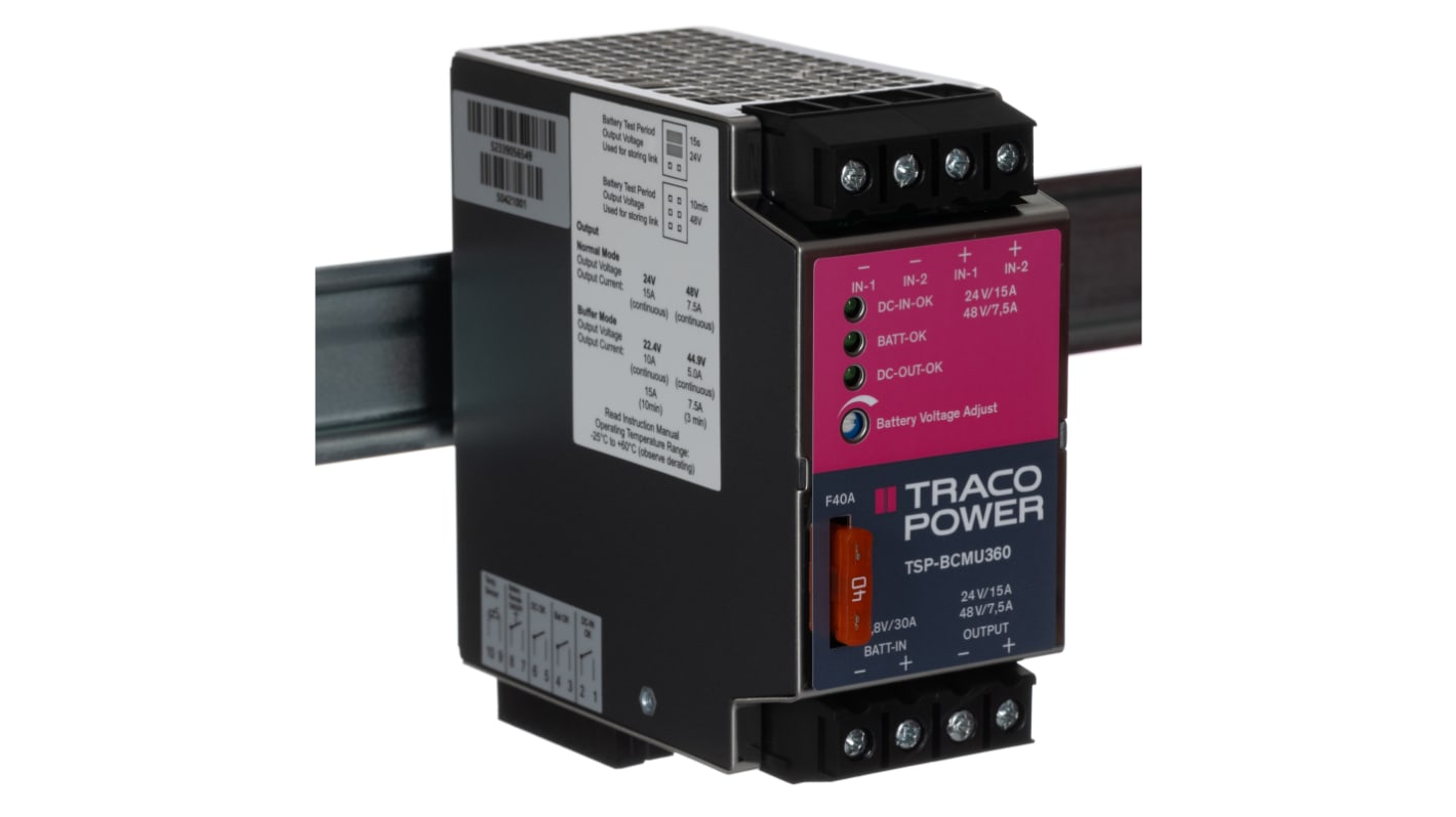 Modulo a ridondanza TRACOPOWER, 24 V dc, 48V cc, 7.5A, 24 → 28 V dc, 48 → 56 V dc, 360W