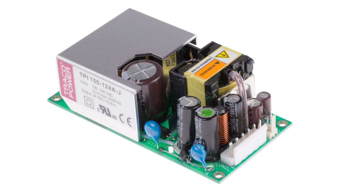 TRACOPOWER Switching Power Supply, TPI 150-124A-J, 24V dc, 4.58A, 150W, 1 Output, 120 → 370 V dc, 85 →