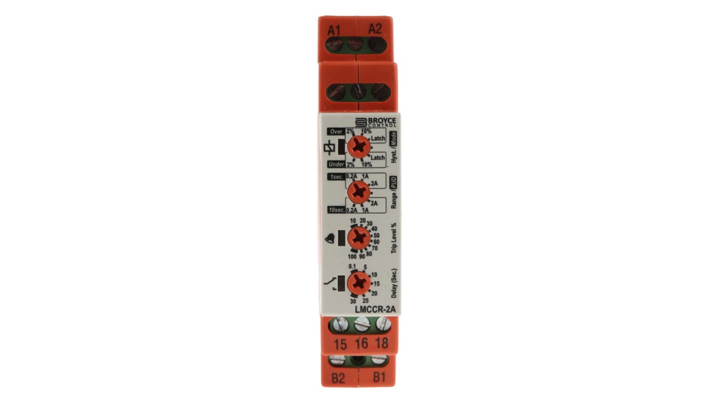 Broyce Control Current Monitoring Relay, SPDT, DIN Rail