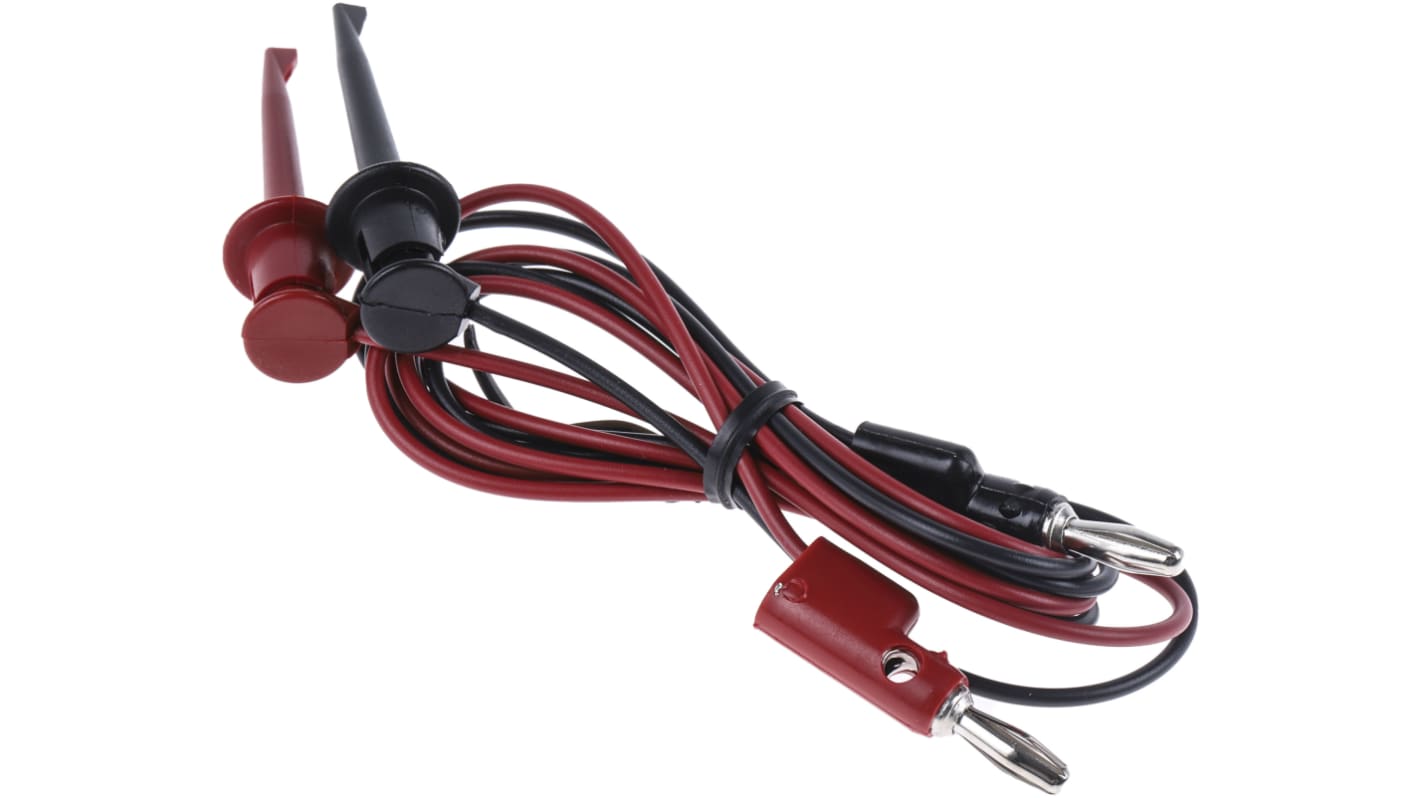 Fluke Test Lead Kit With 1 Pair (Red/Black) of Test Leads with 4mm Banana Plug and Mini-Hooks